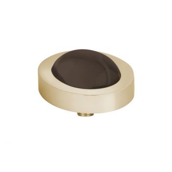 Eleganter MelanO Ringaufsatz mit kaffee-braunem, ovalem Zirkonia in goldener Fassung für alle Vivid Ringe. Der Aufsatz wird auf den Ring geschraubt und ist austauschbar: Das Vivid Schmuck System jetzt versandkostenfrei im Perlenmarkt OnlineShop bestellen!